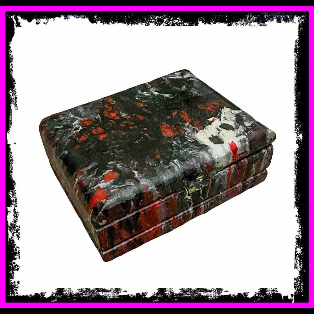 New Artisan Hand Painted By Me Gothic Poured Vintage Cigar Box By Arturo Fuente - Picture 4 of 15
